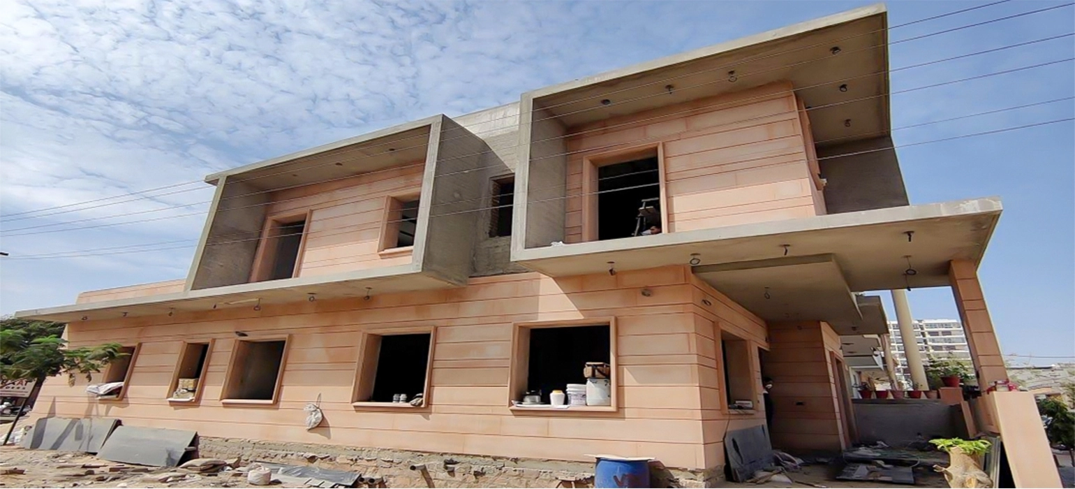 Brick house under construction